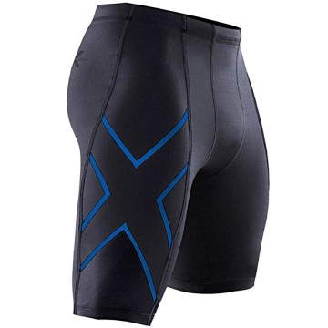 【2XU】運動款男用70丹機能壓縮短褲(黑藍)