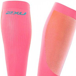 【2XU】跑步專用雙色系70丹壓縮小腿套(粉紅/藍)