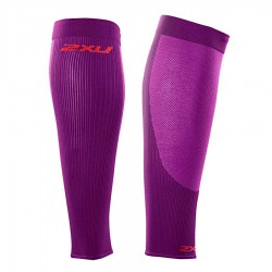 【2XU】跑步專用雙色系70丹壓縮小腿套(紫紅)