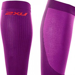 【2XU】跑步專用雙色系70丹壓縮小腿套(紫紅)