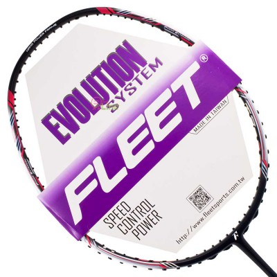 【FLEET】TP200黑白 高剛性碳纖維5U攻守型羽球拍
