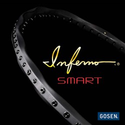【GOSEN】INFERNO SMART黑金 螺旋破風拍框4U6攻擊羽球拍