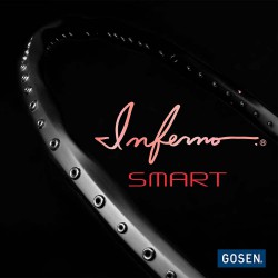 【GOSEN】INFERNO SMART黑玫瑰金 螺旋破風拍框4U6攻擊羽球拍