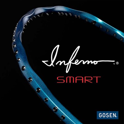 【GOSEN】INFERNO SMART土耳其藍 螺旋破風拍框4U6攻擊羽球拍