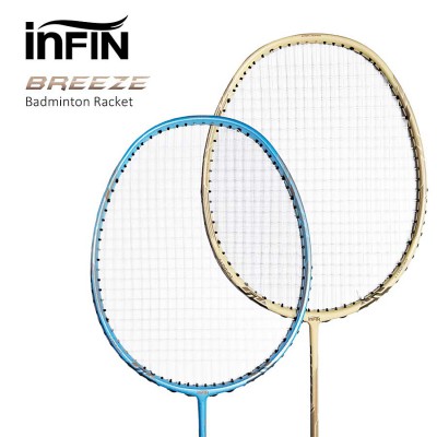 【INFIN】BREEZE冰川藍 新手入門全碳纖穿線羽球拍