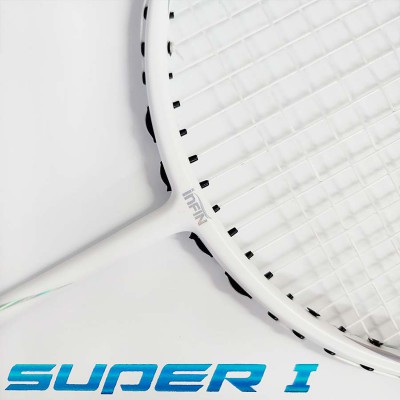 【INFIN】SUPER1白 新手入門全碳纖穿線羽球拍