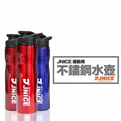 【JNICE】750ML大容量不鏽鋼運動曲線瓶水壺(藍紅二色)