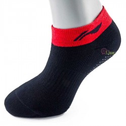 【LI-NING】AWSM394黑紅 環縮織法透氣止滑粒腳踝女襪