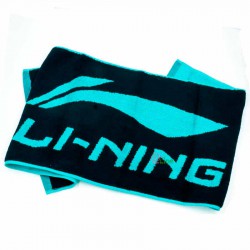 【LI-NING】LOGO款黑/翡翠綠 厚到不行五星級運動毛巾(長105cm)