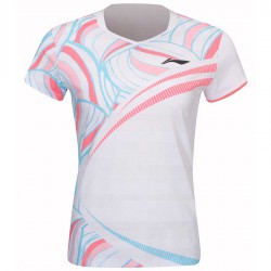 【LI-NING】AAYT060-1白 花樣比賽服女款