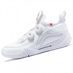 【LI-NING】貼地飛行MAX白 頂級轉轉比賽羽球鞋