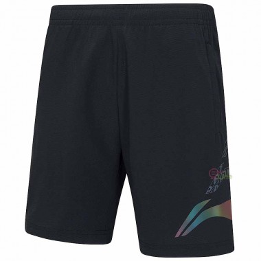 【LI-NING】AAPR375-1黑 炫彩LOGO設計款梭織羽球短褲