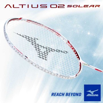 【MIZUNO】ALTIUS 02 SOLEAR白紅黑 4U6低風阻輕鬆回擊羽球拍