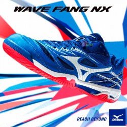 【MIZUNO】WAVE FANG NX藍紅底 寬楦羽球鞋
