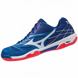 【MIZUNO】WAVE FANG NX藍紅底 寬楦羽球鞋(零碼出清)