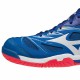 【MIZUNO】WAVE FANG NX藍紅底 寬楦羽球鞋(零碼出清)