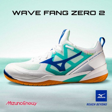 【MIZUNO】WAVE FANG ZERO 2白綠 發泡回彈科技羽球鞋