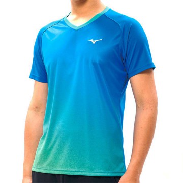 【MIZUNO】羽球合身版型T恤72TA050221藍(出清價)