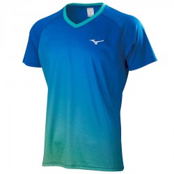 【MIZUNO】羽球合身版型T恤72TA050221藍(出清價)