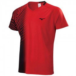【MIZUNO】羽球合身版型T恤72TA050362紅黑(出清價)