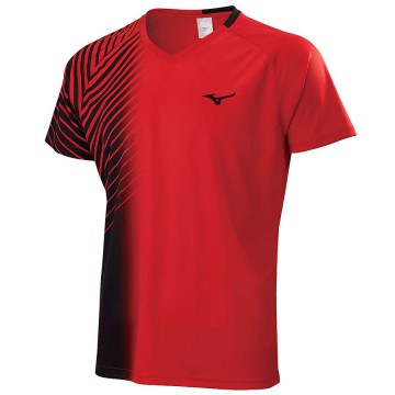 【MIZUNO】羽球合身版型T恤72TA050362紅黑(出清價)