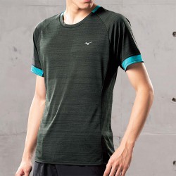 【MIZUNO】路跑&運動後領反光圈男短袖J2TA050309黑(出清價)