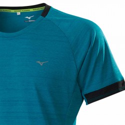 【MIZUNO】路跑&運動後領反光圈男短袖J2TA050337松石綠(出清價)
