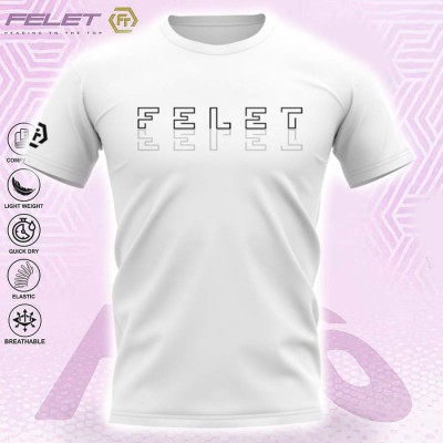 【FELET】輝厲H77白 輕盈乾爽品牌設計款羽球服