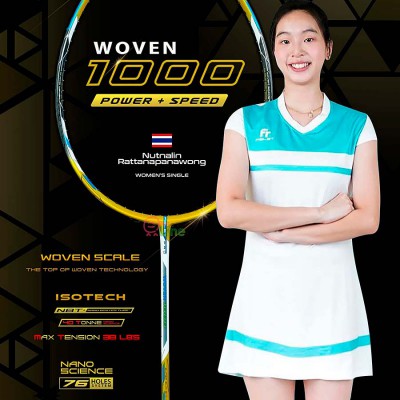 【FELET】輝厲WOVEN1000金 速度薄型破風等距甜區科技羽球拍