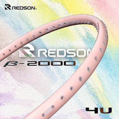 【REDSON】B2000櫻花粉鵝黃 穩定操控4U輕鬆好上手羽球拍