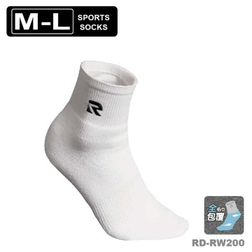 【REDSON】RD-RW200白 網羽厚底襪白底黑字(M,L)