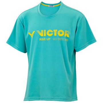 【VICTOR】T-10802U翠藍 品牌印花T-Shirt