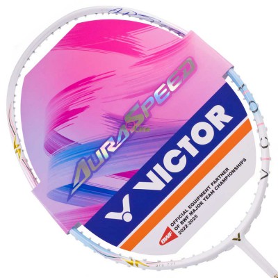 【VICTOR】神速ARS-77F淺粉紅藍 出球輕鬆不費力女生攻防羽球拍